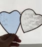 Stained Glass Double Heart Suncatcher - Handmade Window Decoration - Blue  - Image 2