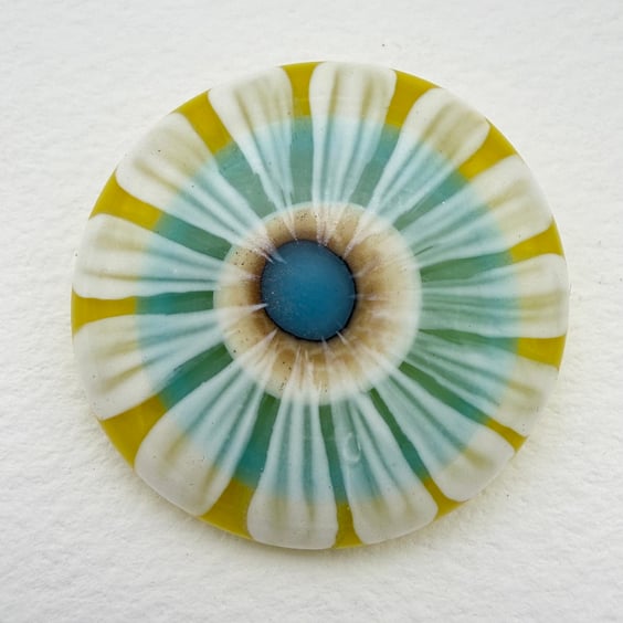 Fused Glass Flower Brooch