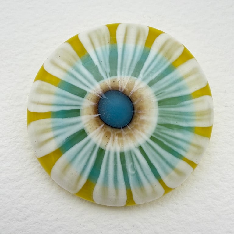 Fused Glass Flower Brooch