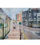 Stoke Village Plymouth Mixed Media Painting on Yupo paper Mounted - Image 6