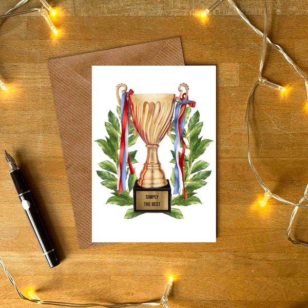 Simply the Best Trophy Card Kraft Envelope