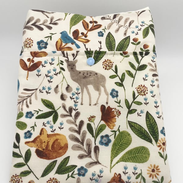 Book Sleeve - LARGE 8 x 10 inches (approx) - Woodland Fox