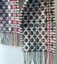 Handwoven Lambswool Scarf in Red and Green, Golfballs 4 - Image 4