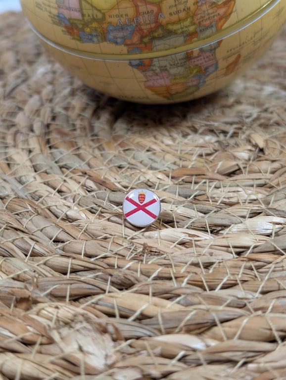 Jersey Flag Map Pin – Channel Islands Travel Map Push Pin for Wooden Maps