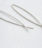 Handmade 925 Sterling Silver Large Arc Threader Earrings  - Image 2