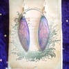 Blue Iridescent Fairy Wing Sterling silver Earrings