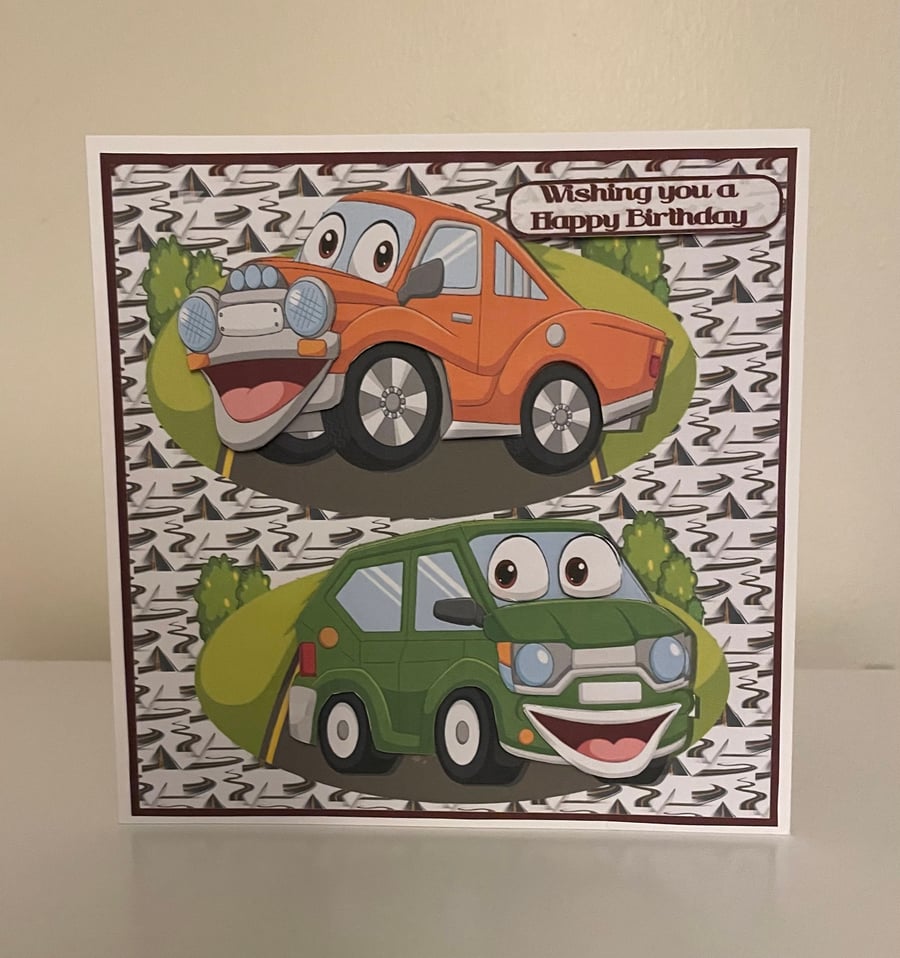 Cute Car themed Birthday Card