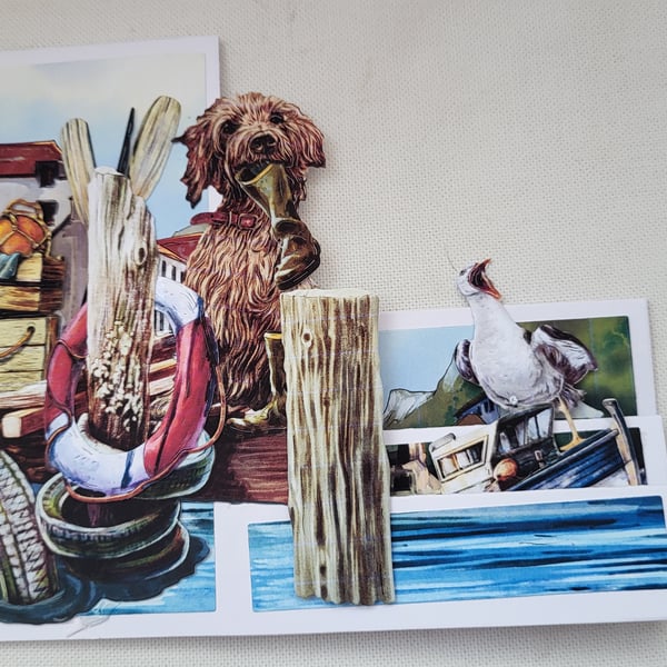 Fisherman's dog card. Greeting card