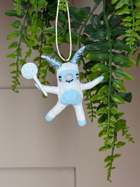 Spun Cotton Yeti Popsicle Ornament 1