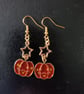 Orange pumpkin and star dangle earrings  - Image 3