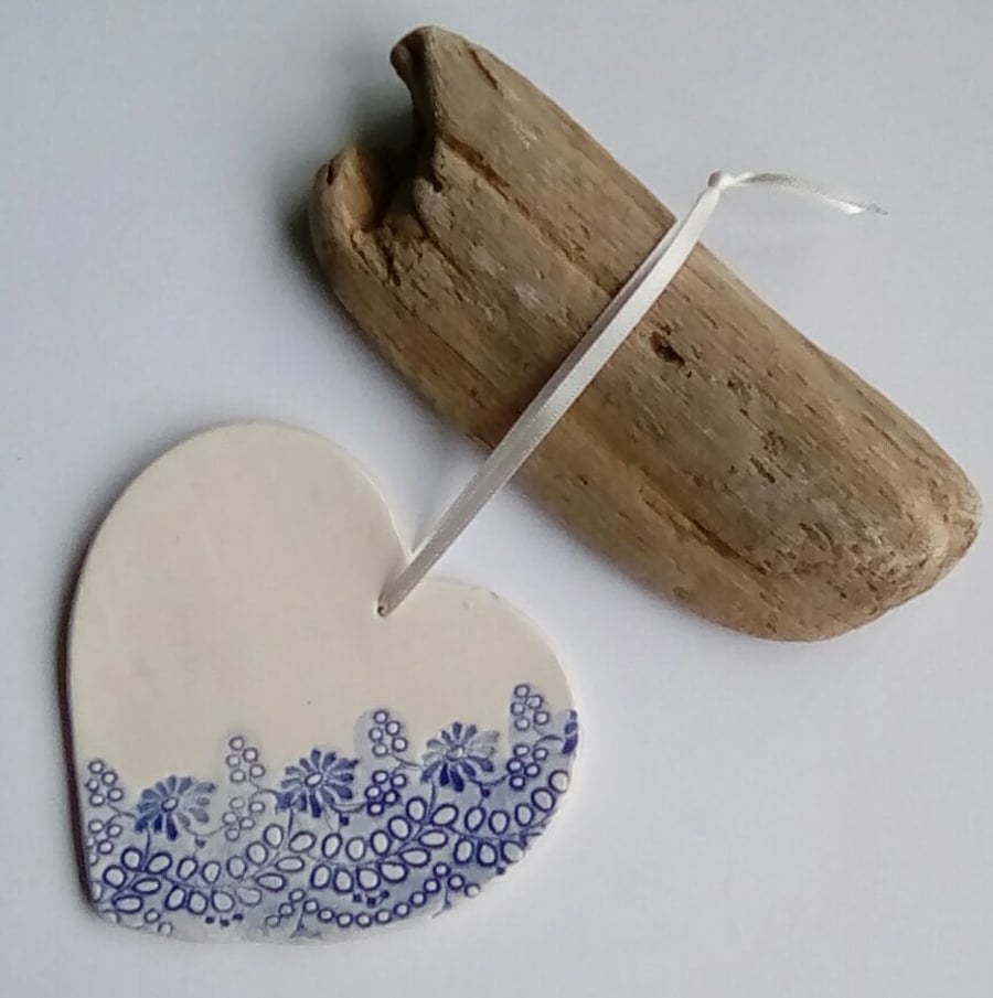 Ceramic heart hanging