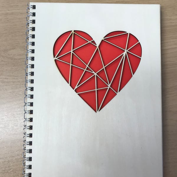 Geometric heart A5 notebook