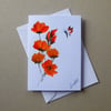 hand painted floral blank greetings card ( ref FA 302 J1 )