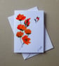hand painted floral blank greetings card ( ref FA 302 J1 )