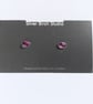 Oval stud earrings in sterling silver with pink Tourmaline gemstone - Image 6