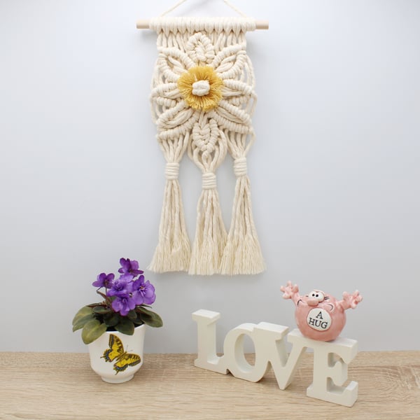 Macrame flower wall hanging