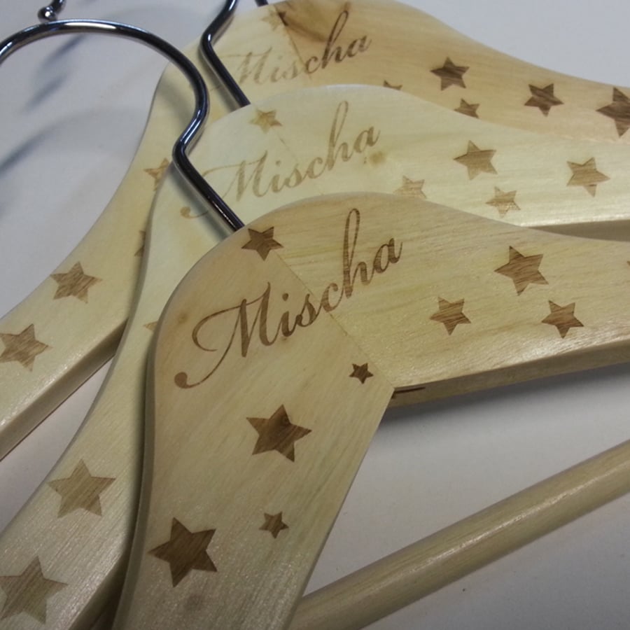 Adult Coat Hangers - Personalised - Engraved - Wedding - Logo - Gift