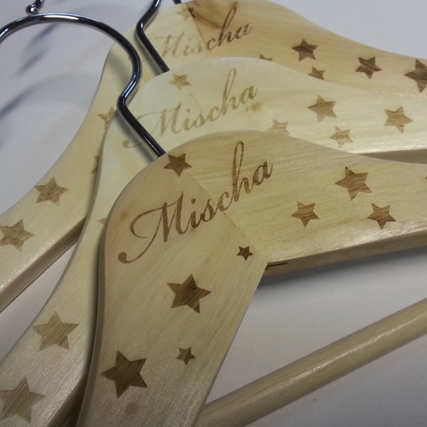 Adult Coat Hangers - Personalised - Engraved - Wedding - Logo - Gift