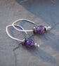 amethyst silver drop earrings, February birthstone - Image 4