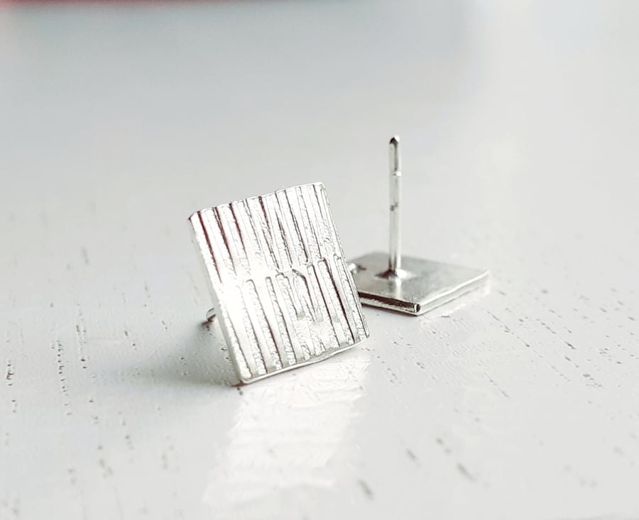 HANDMADE sterling silver stud earrings