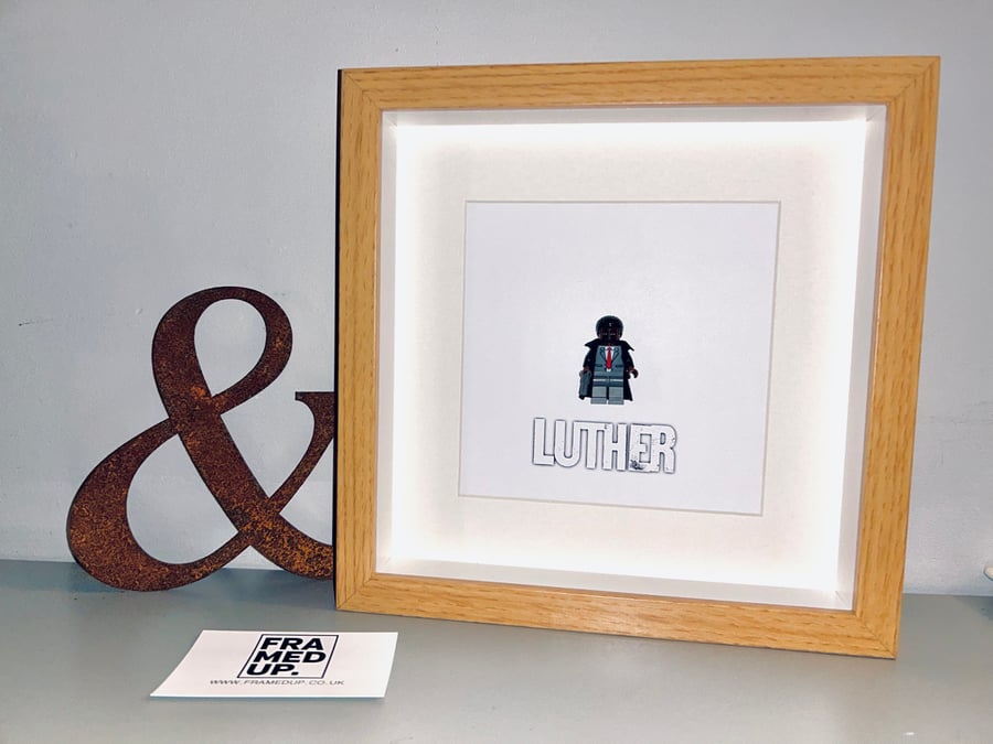 LUTHER - IDRIS ELBA - Framed custom Lego minifigure