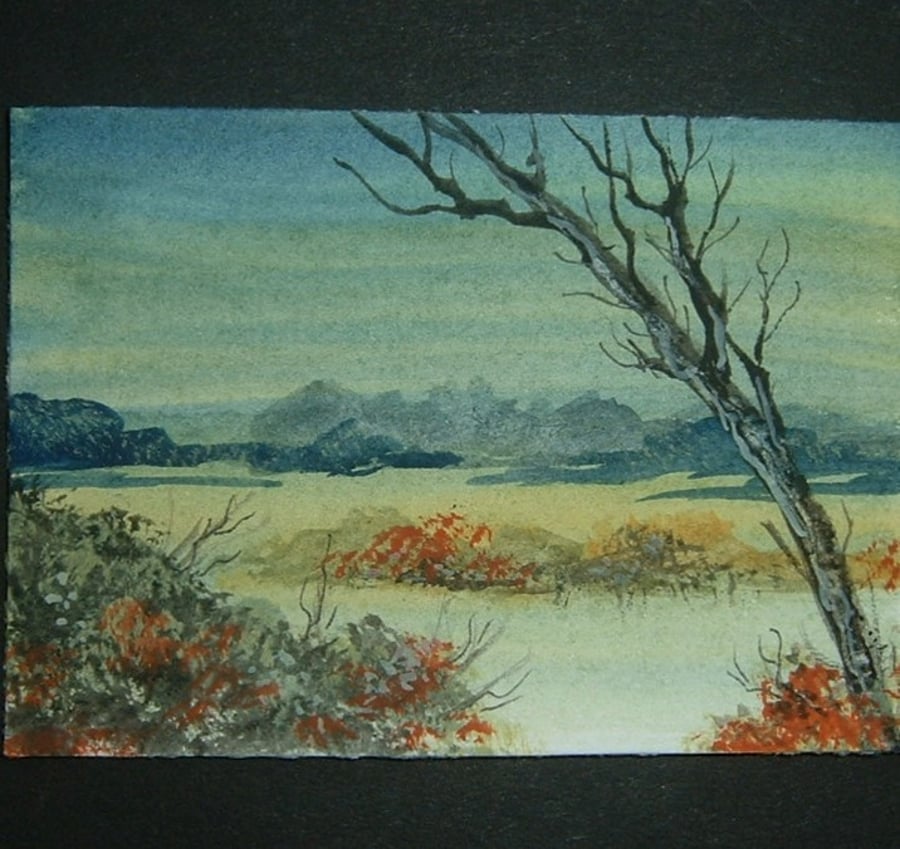 watercolour landscape art painting aceo ref 338