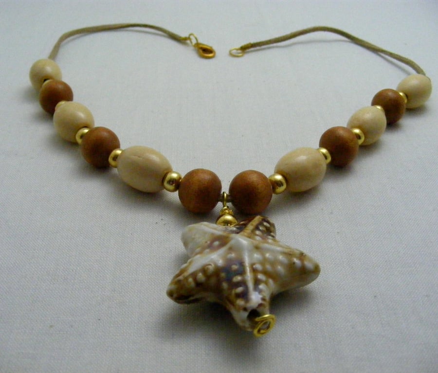 Cream and Tan Necklace