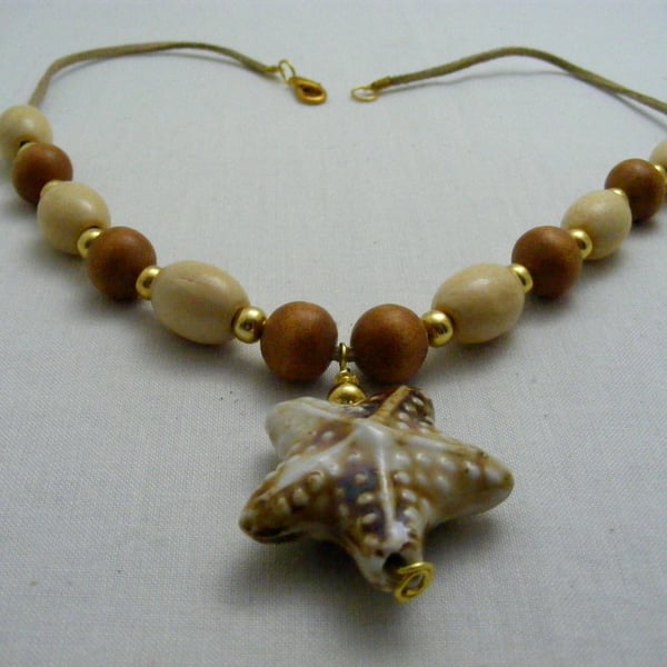 Cream and Tan Necklace