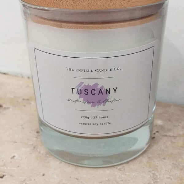 Tuscany - Geranium, Lavender & Lemon - Soy Wax Jar Candle