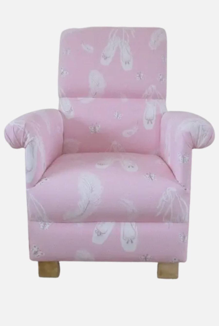 Child's Chair in Sanderson Pink Ballet Fabric Kid's Armchair Ballerina Dancer 