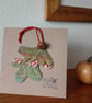 Oak leaf decoration card - upcycled vintage style keepsake, zero waste