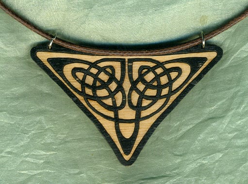 Celtic laser cut marquetry pendant