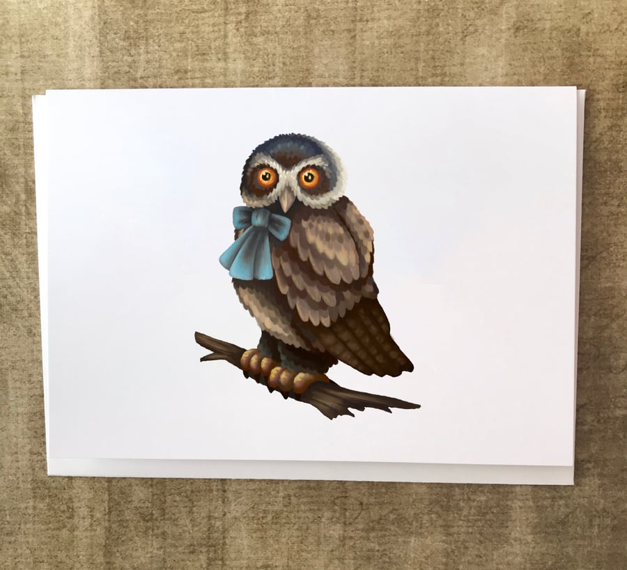 Spectacled Owl Blank Greeting Card