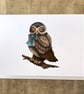 Spectacled Owl Blank Greeting Card - Image 1