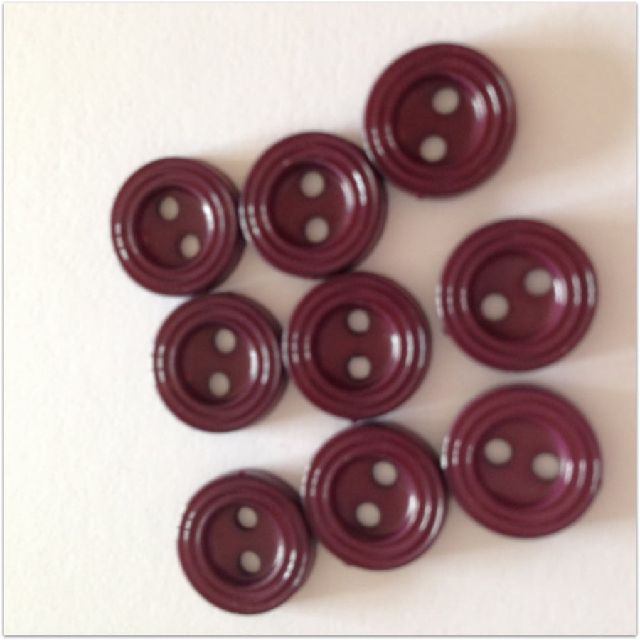 12mm Deep Burgundy Buttons