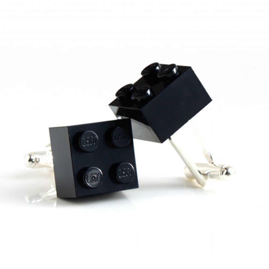 Lego Big Black Lego Cufflinks Retro 1980s Style 