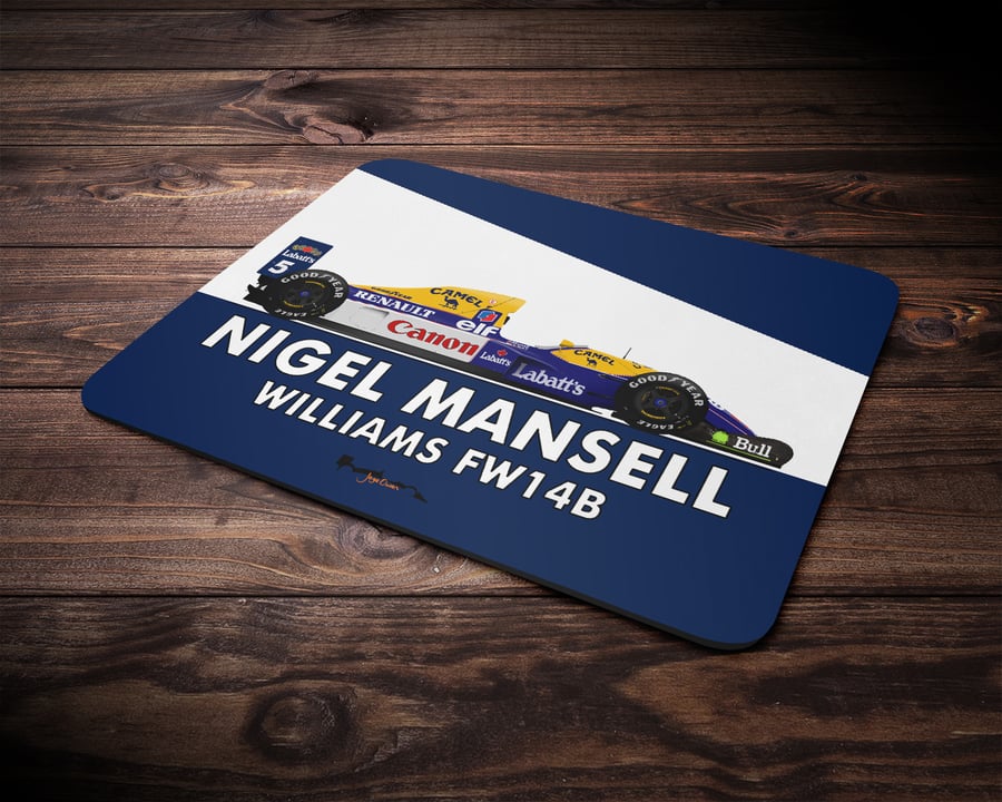 Nigel Mansell 1992 Williams FW14B F1 Mouse Mat Pad 