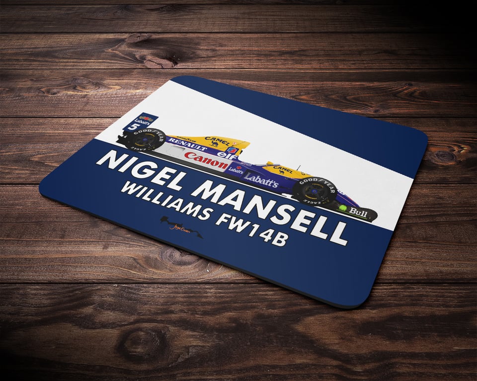 Nigel Mansell 1992 Williams FW14B F1 Mouse Mat Pad 