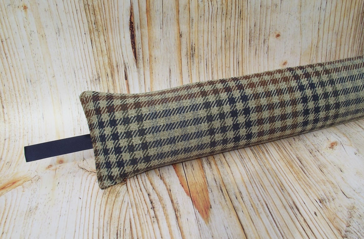 Draught Excluder Dogs Tooth Wool Effect fabric heavy weight 1.9kg