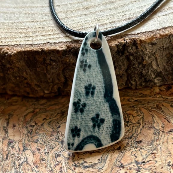 Handmade Pendant or Decoration, Eco Friendly Gift, Unique, Mudlark Ceramic.