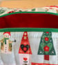 Christmas Theme Quilted Fabric Box Shape Makeup Bag - Image 8
