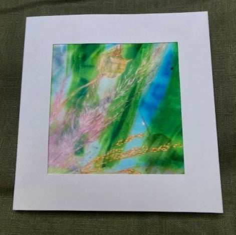 Field flowers hand printed card.