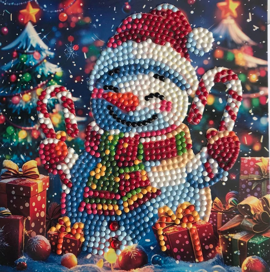  Diamond Art Christmas Card Snowman