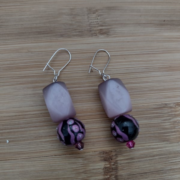 Pale Pink drop earrings