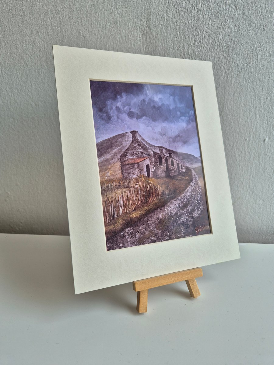 Stone House, original oil painting print.