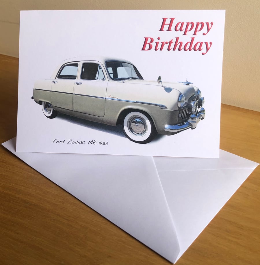Ford Zodiac Mk1 1956 - Birthday, Anniversary, Retirement or Plain Card