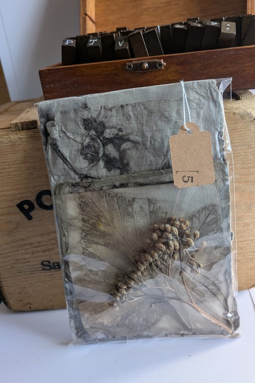 Eco printed paper leaf design 