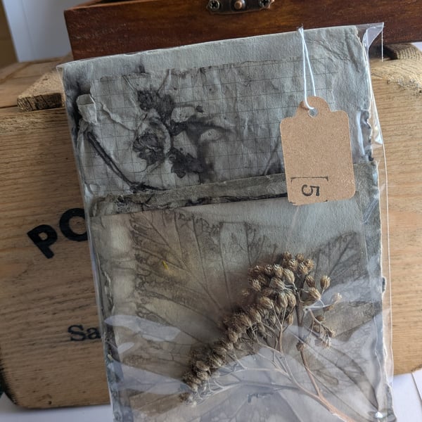 Eco printed paper leaf design 