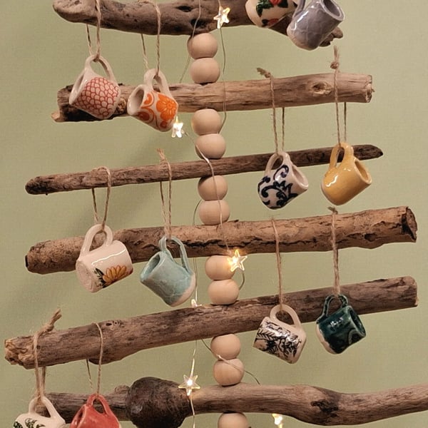 Mini ceramic mugs hanging decorations 