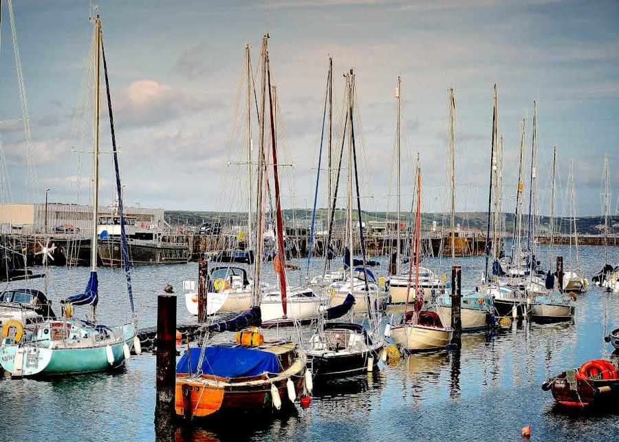 Picture Weymouth Harbour Boats Print, Photo Weymouth Dorset
